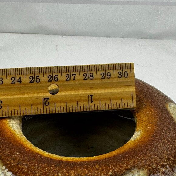 Glazed Studio Art Pottery Round Shallow Bowl Lided Tea Caddy Jar Stoneware Signe - Picture 14 of 15